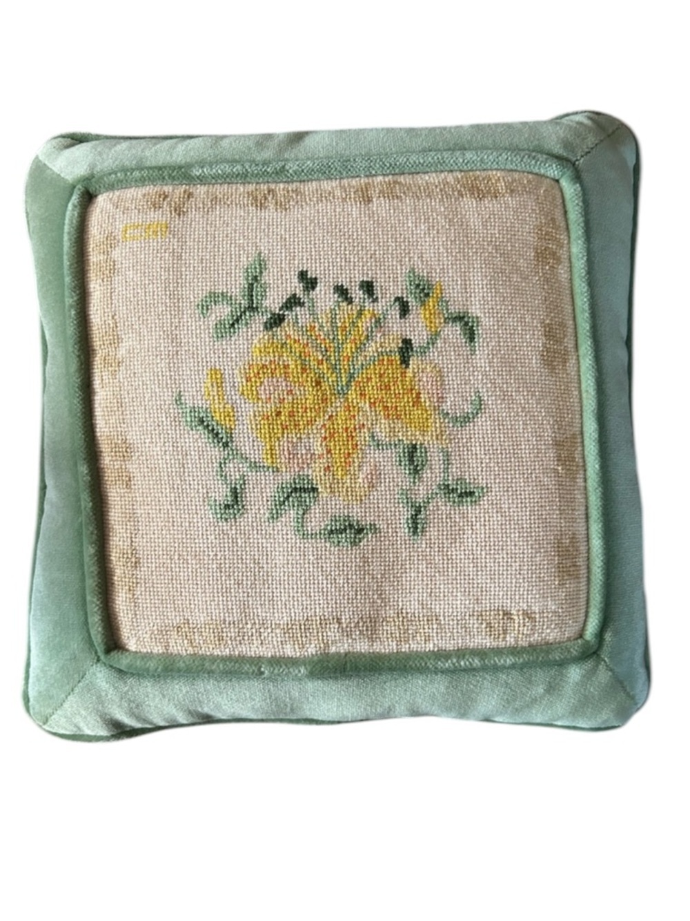 Vintage Velvet Embroidered Pillow